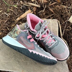 Nike Kyrie Flytrap Gray & Pink Athletic Sneakers with Camouflage Heel
